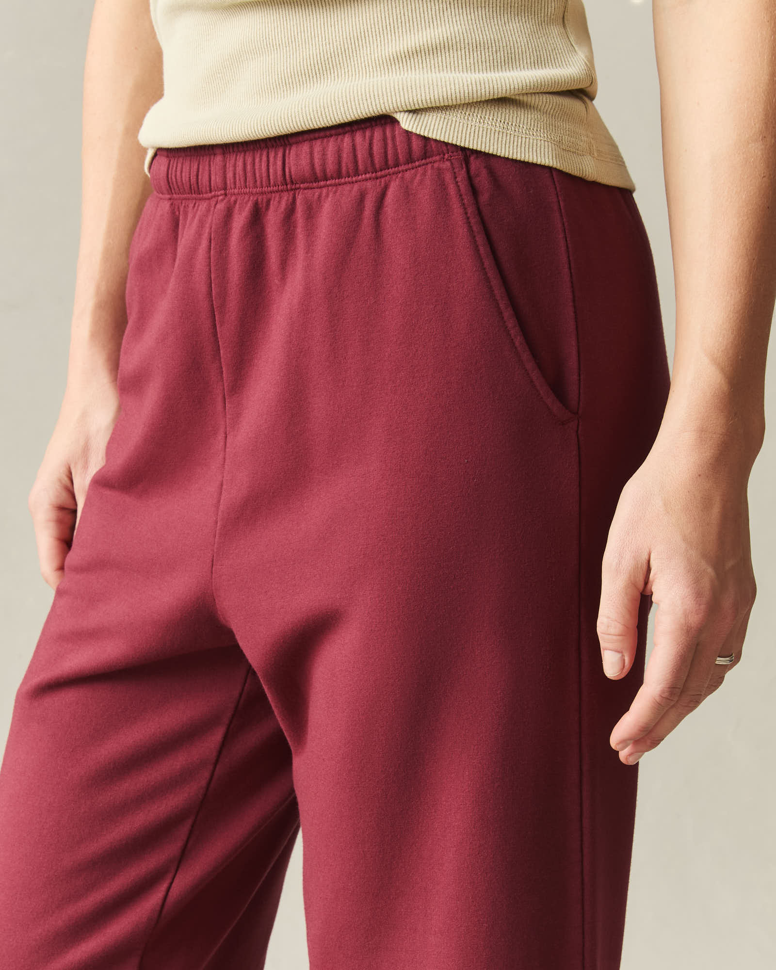 Women's Modal Fleece Straight Pant - Syrah
