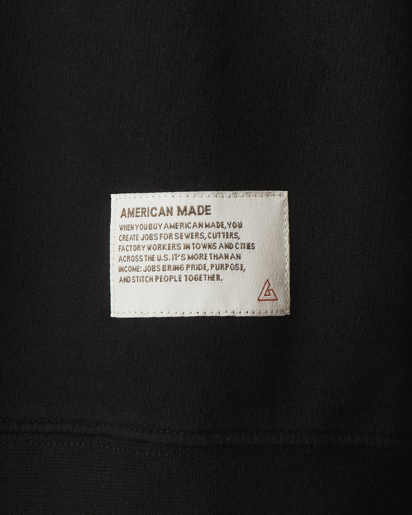 Women's French Terry Crew American Made - Black