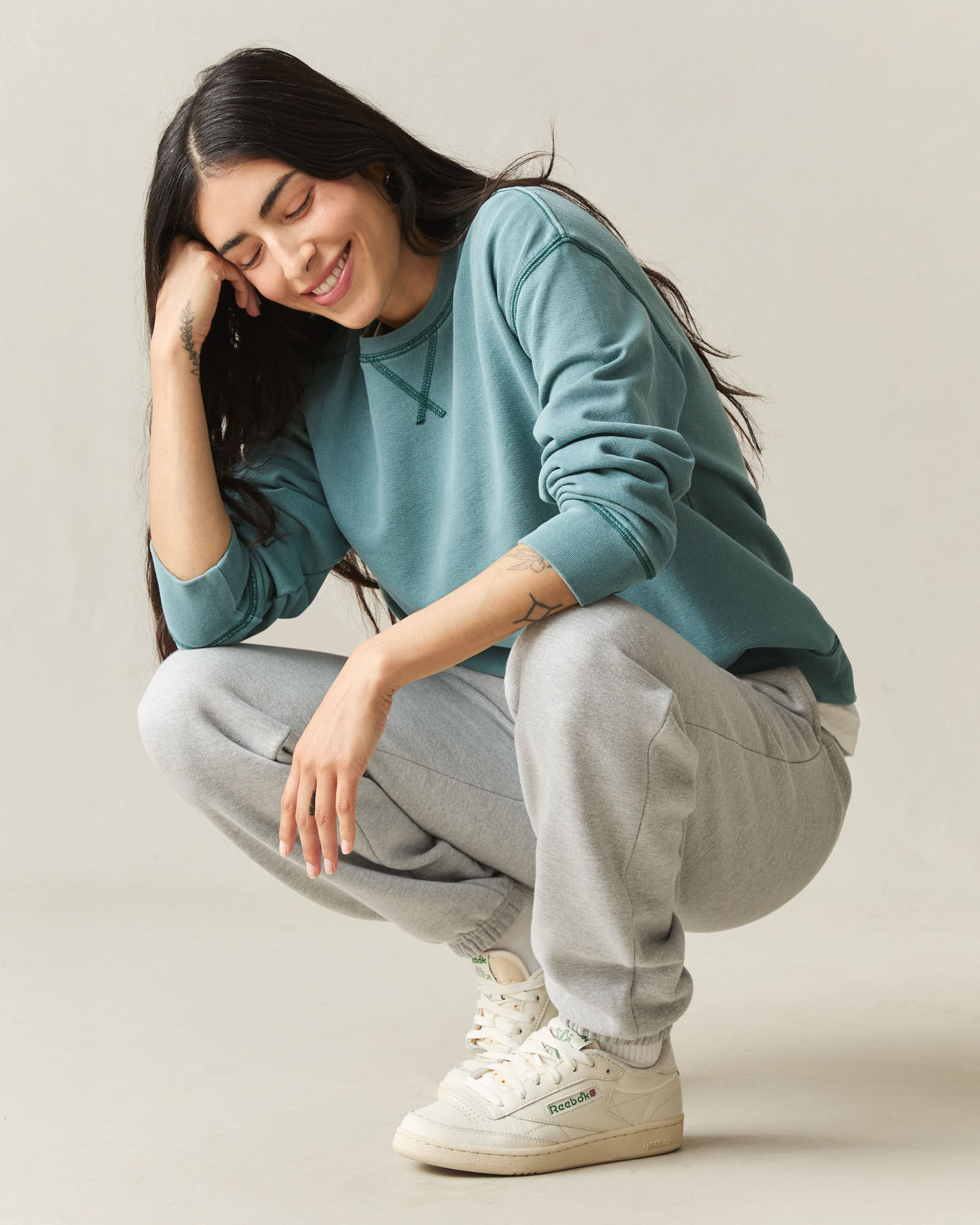 Women's Relaxed French Terry Crew - Hydro