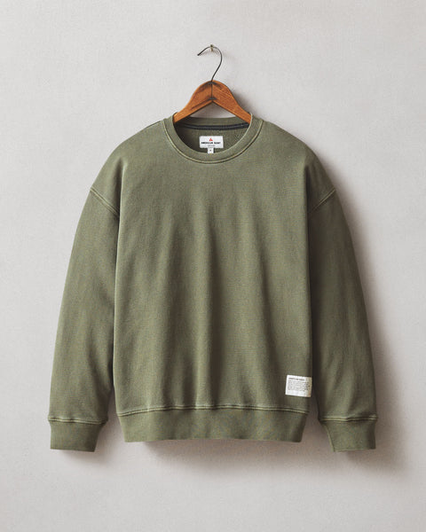 その他 Over Size French Terry Top Light Green Sage Midweight Organic French Terry Crew