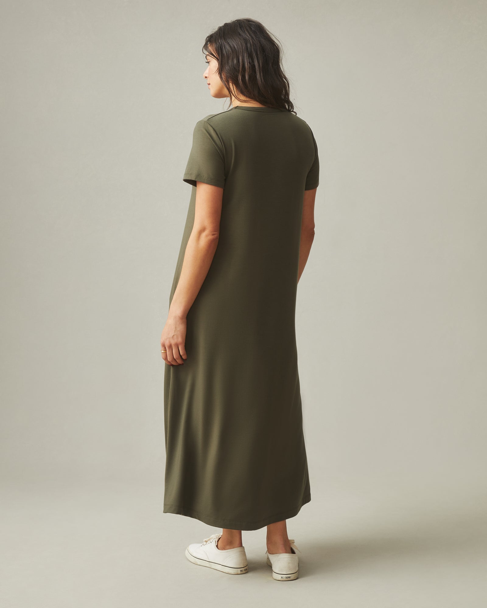 stop motion maxi dress olive Women's Flex Maxi Dress