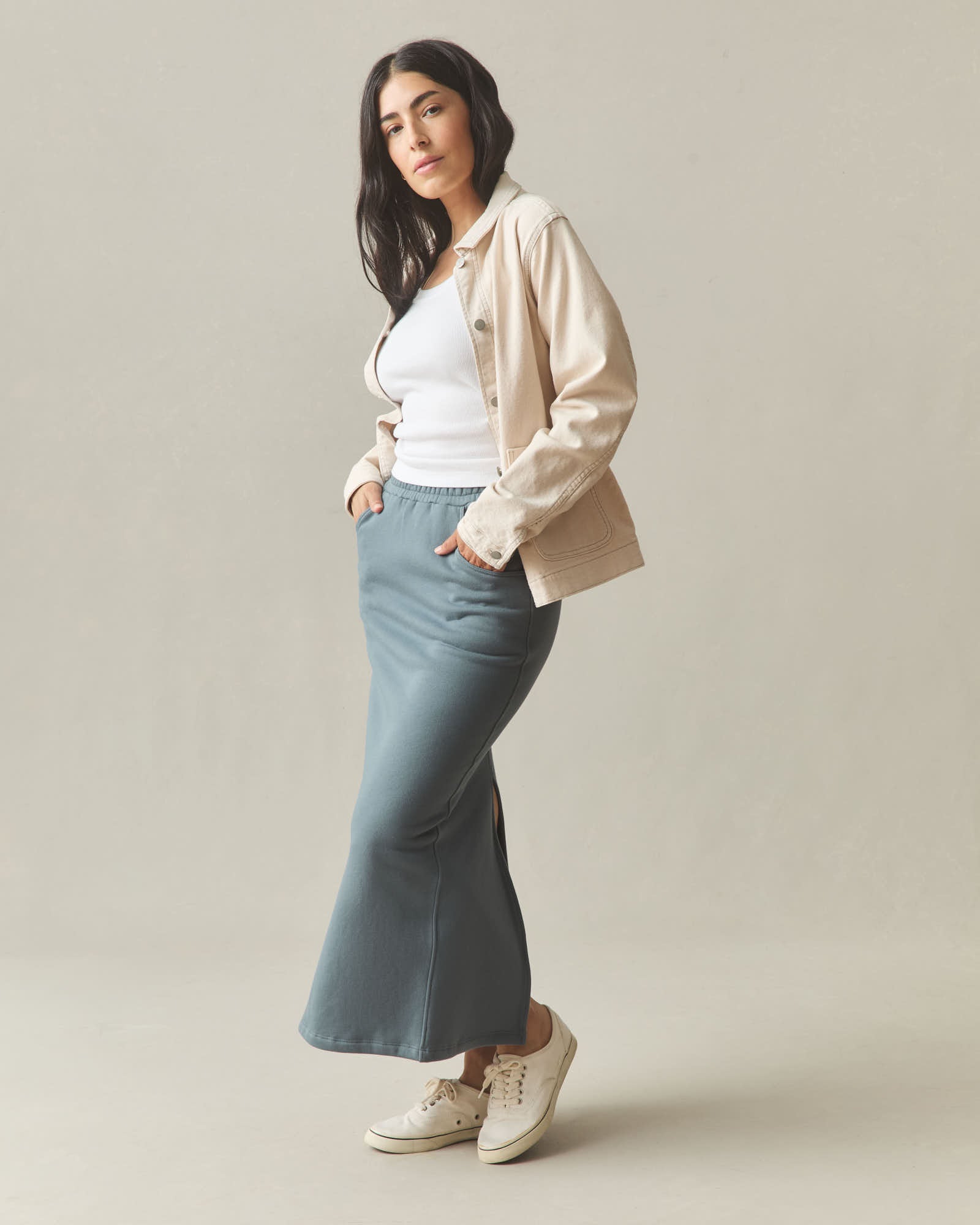 Women's Midweight Fleece Skirt - Stormy Weather