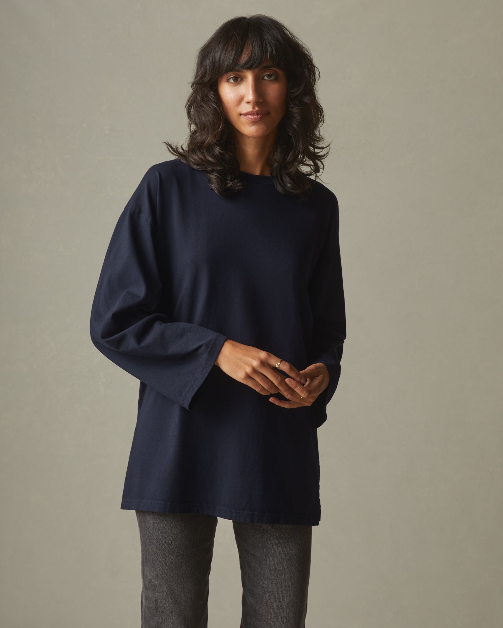 Relaxed Cotton Long Sleeve Tee