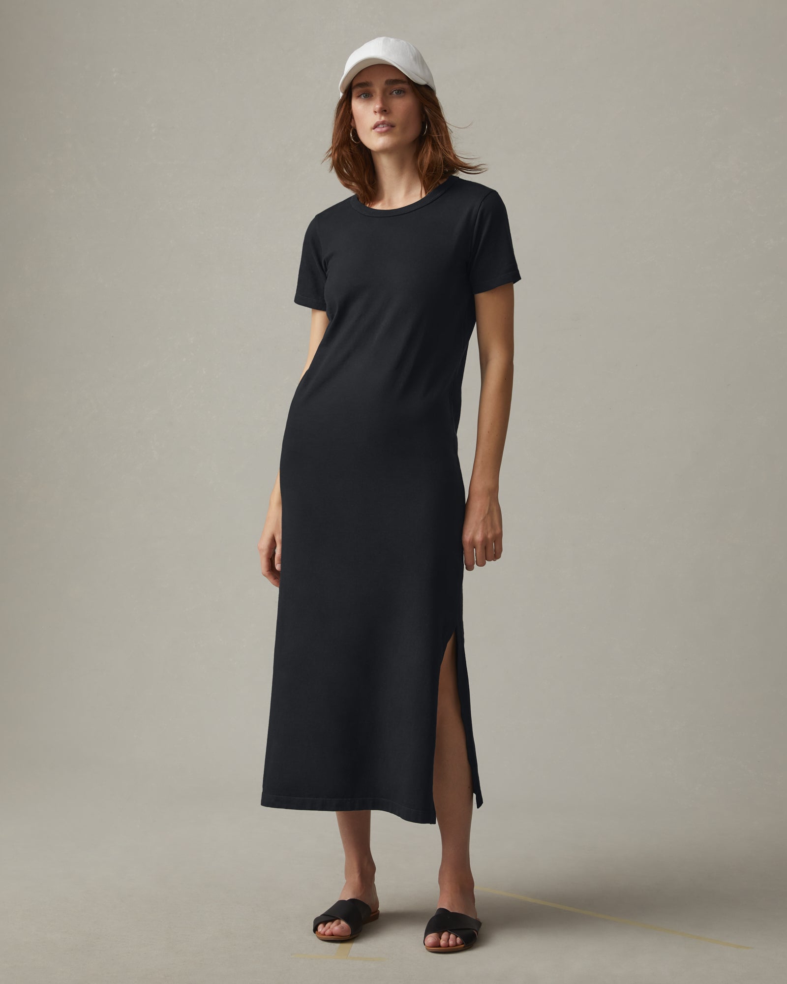 Cute Tee Shirt Dresses Black Oversized Midi T Shirt Dress UAE