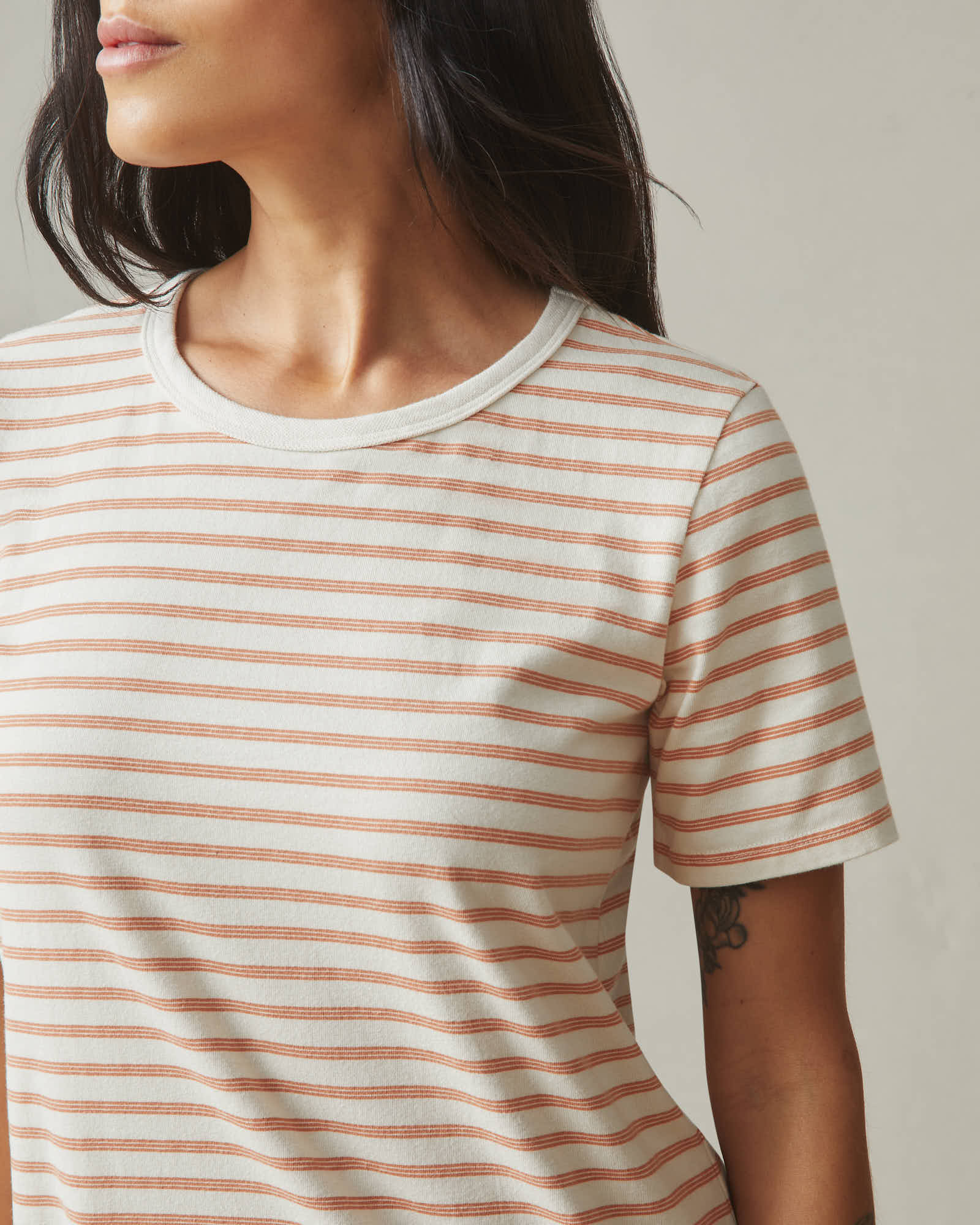 Women's T-Shirt Dress - Striped - Cork Stripe XS Women's T-Shirt Dress - Striped - Cork Stripe XS