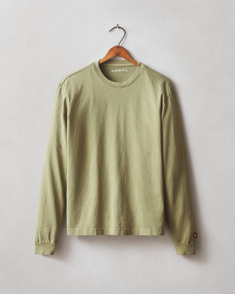 Vintage Crew Long Sleeve Tee Washed Capulet Olive