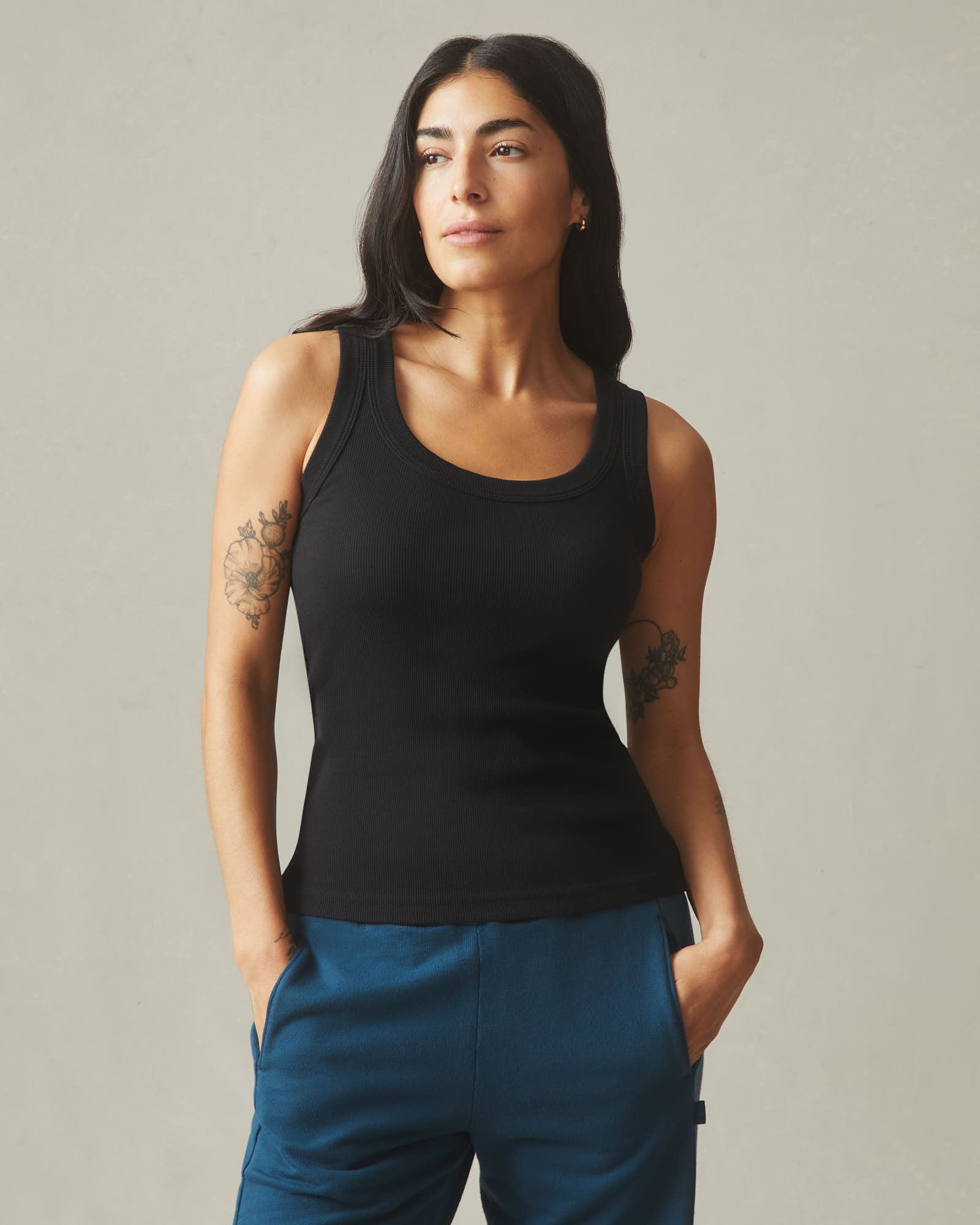 Women's Rib Tank - Black