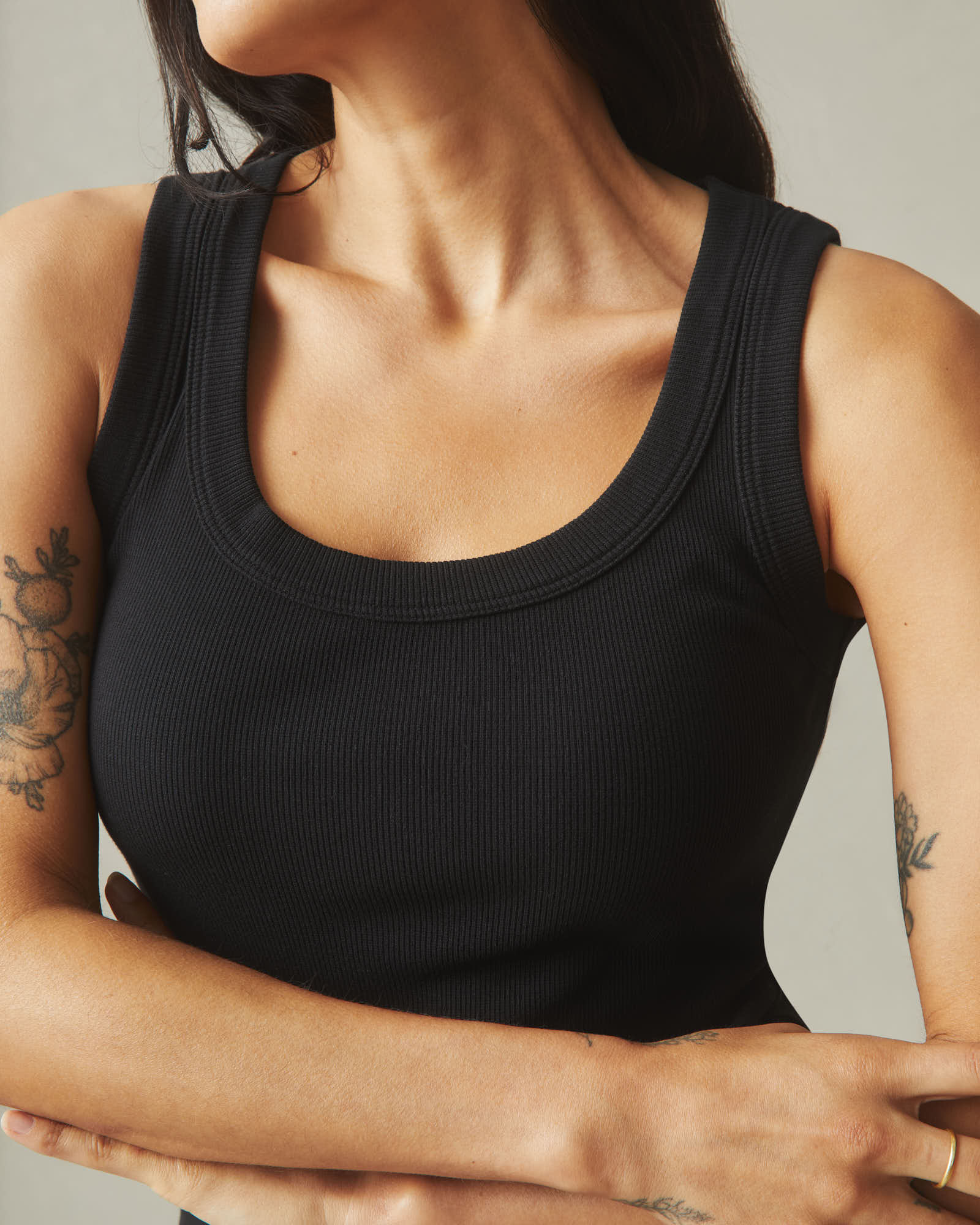 トップス BACK OPEN AMERICAN SLEEVES RIB TANK Men's Rib Tank Top in Off-Black | Shop now — CDLP