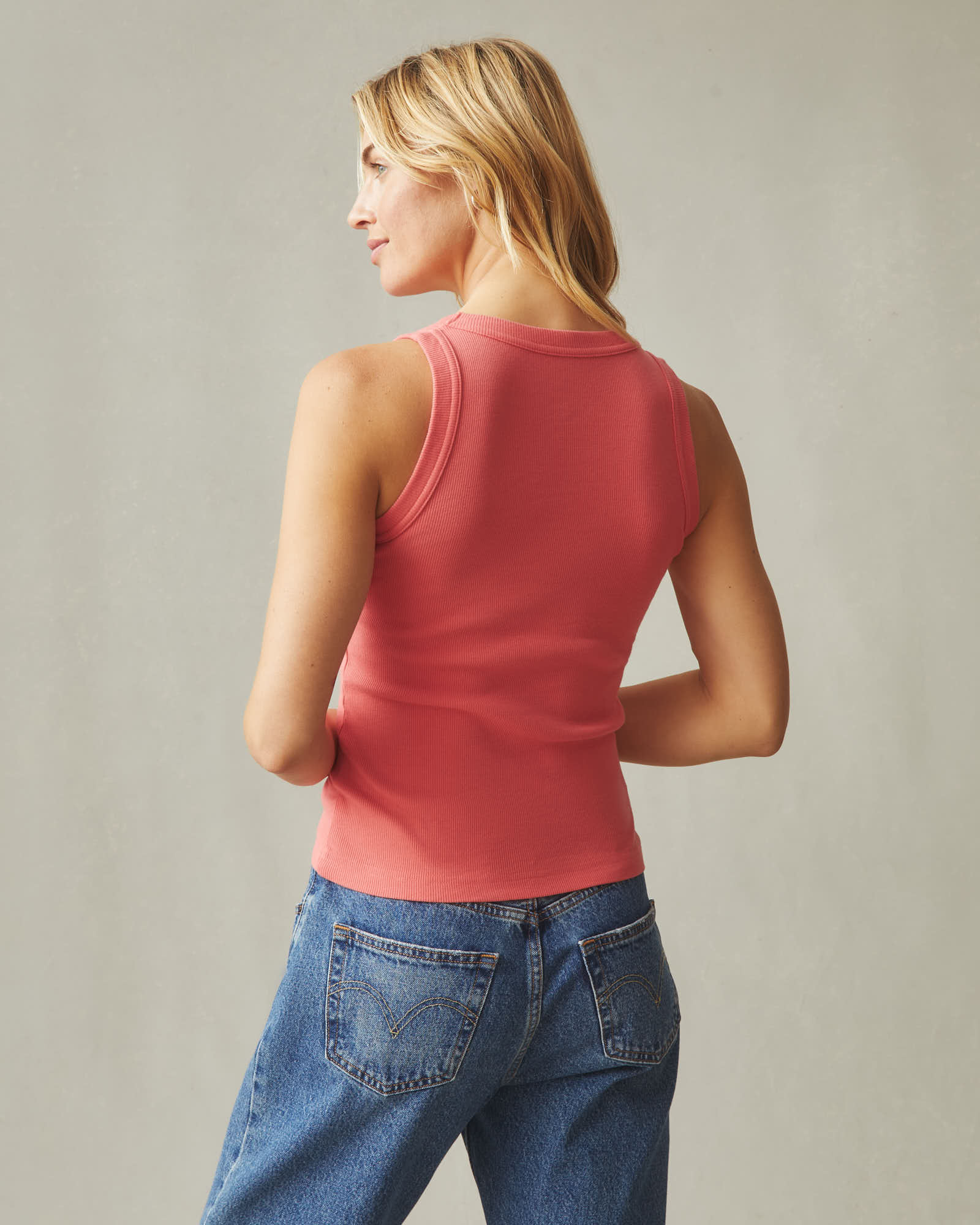 Women's Rib Tank - Spiced Coral