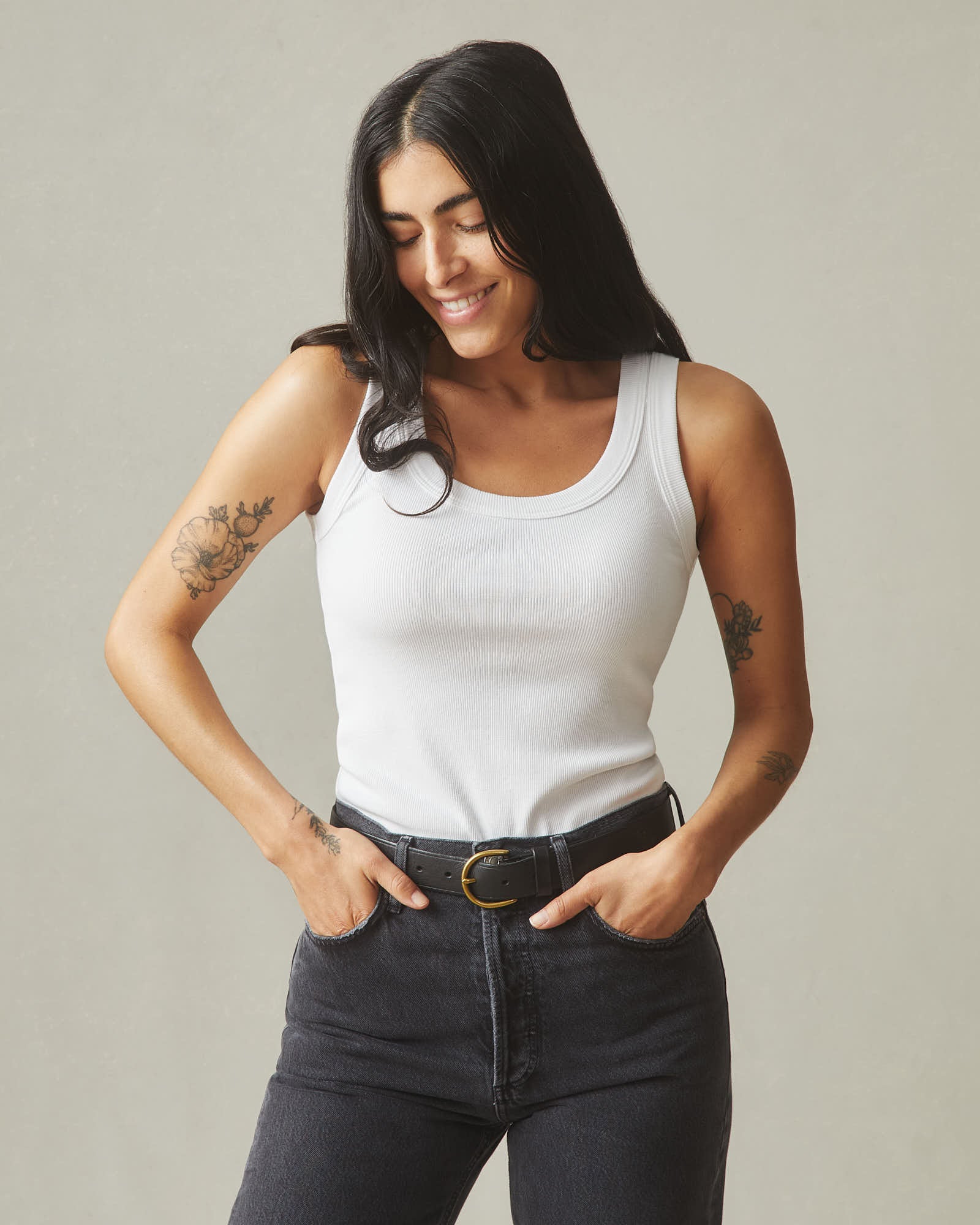 Women's Rib Tank - White