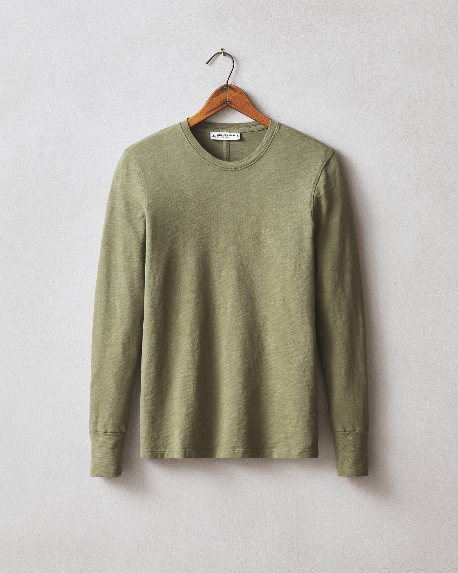 Women's Premium Slub Long Sleeve Crew Tee - Artichoke
