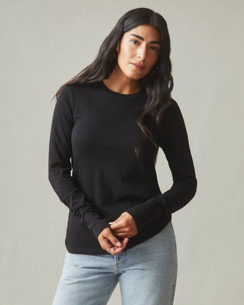 ★LMOOD★ W Jane Slub Unik Half Sleeve T-Shirt Black Jet Black Slub T-Shirt | REPRESENT