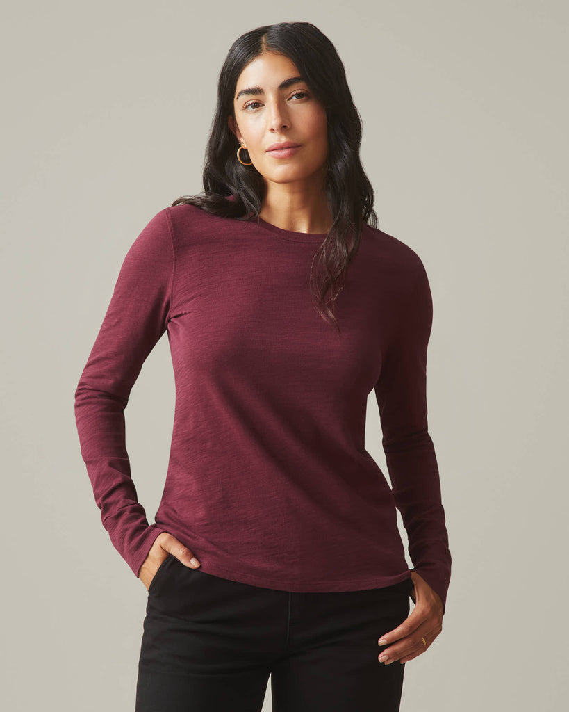 Women’s Premium Slub Long Sleeve Crew Tee from American Giant - $50