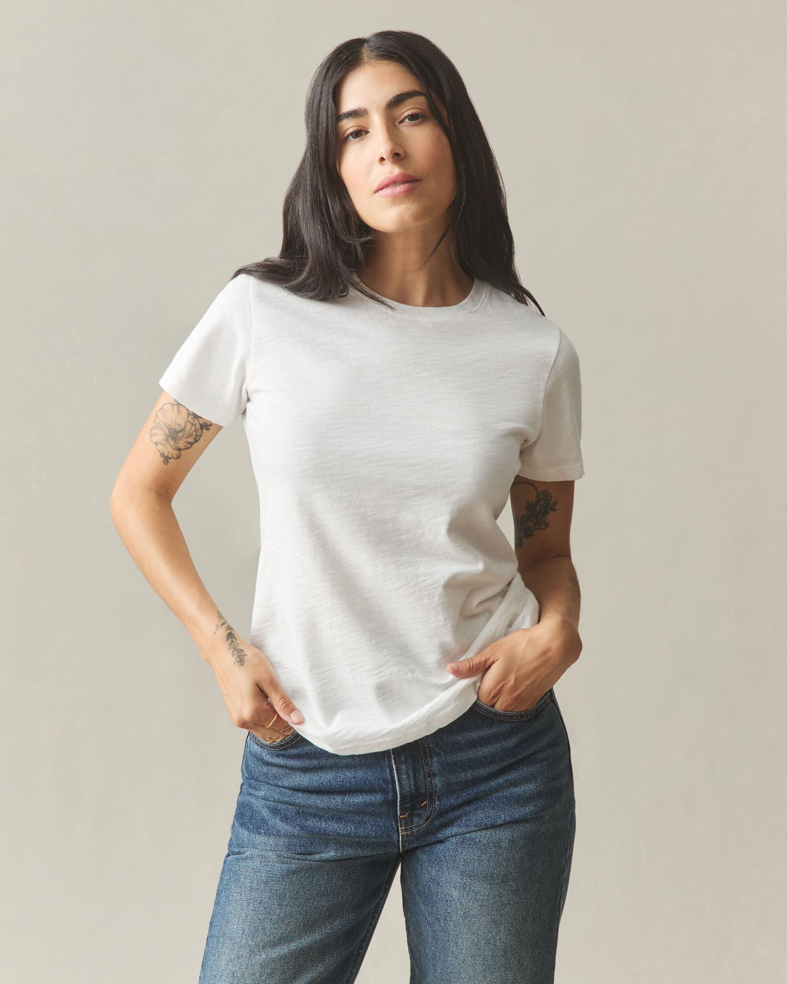 Women's Premium Slub Crew Tee - Bone