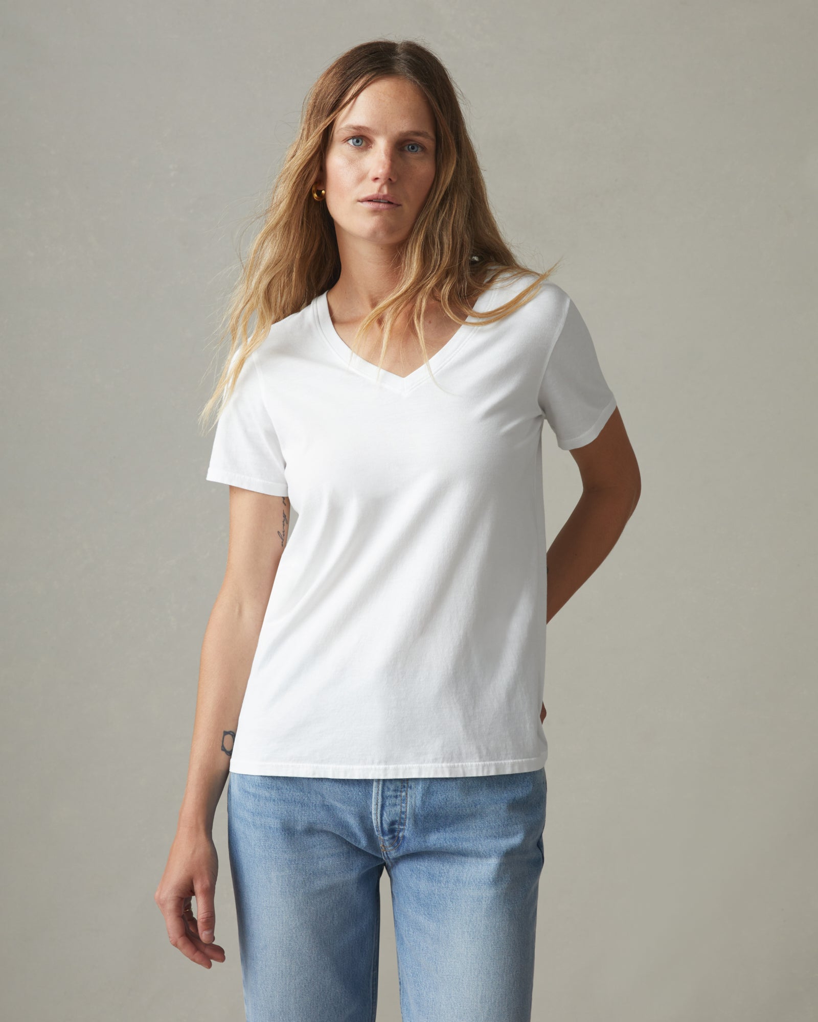 dress v neck t shirts Women's Classic Cotton V-Neck Tee