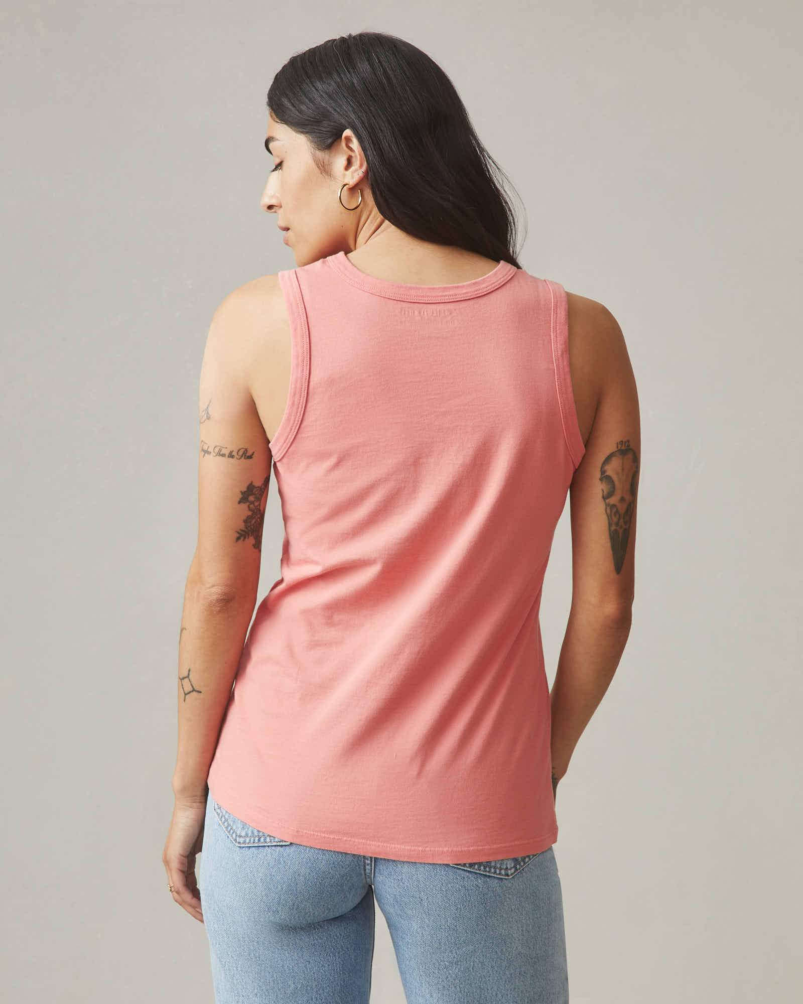 Mud Pie Women's Weston Swing Tank Top | Rayon | Smocked Neckline | Dip Dye Hem | Pink, Size Large