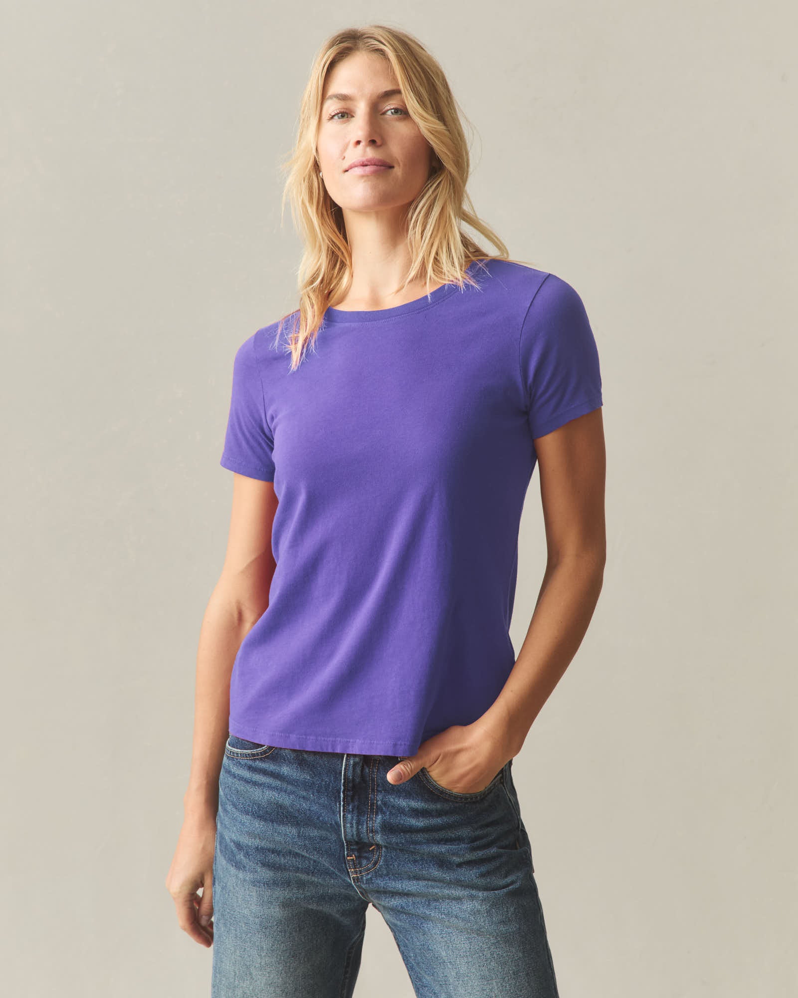 Women's Classic Cotton Crew Tee - Purple Opulence