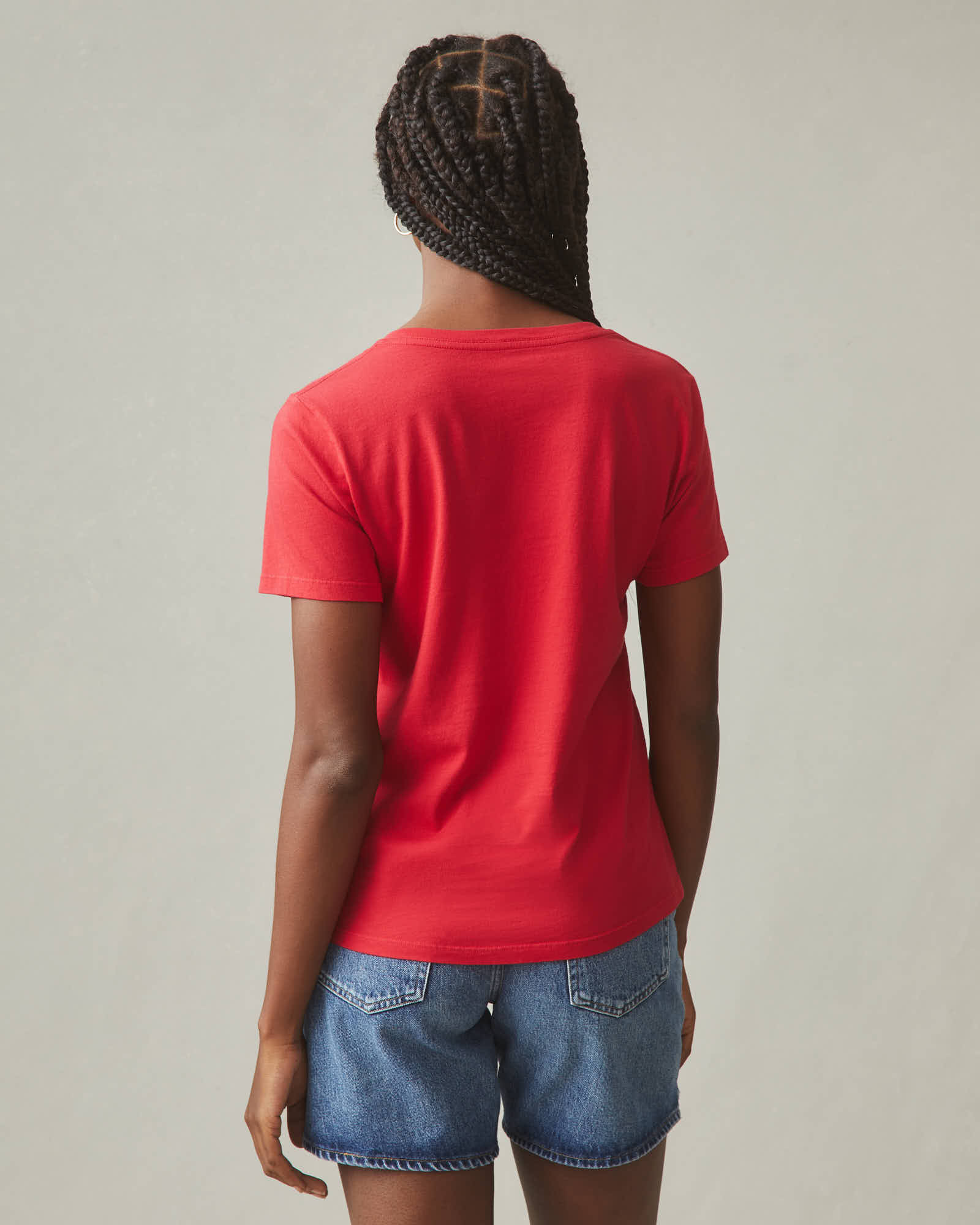JMS Just My Size – T-shirt En Coton Rouge, Coupe Ample, Col V, Taille Plus 22W/24W