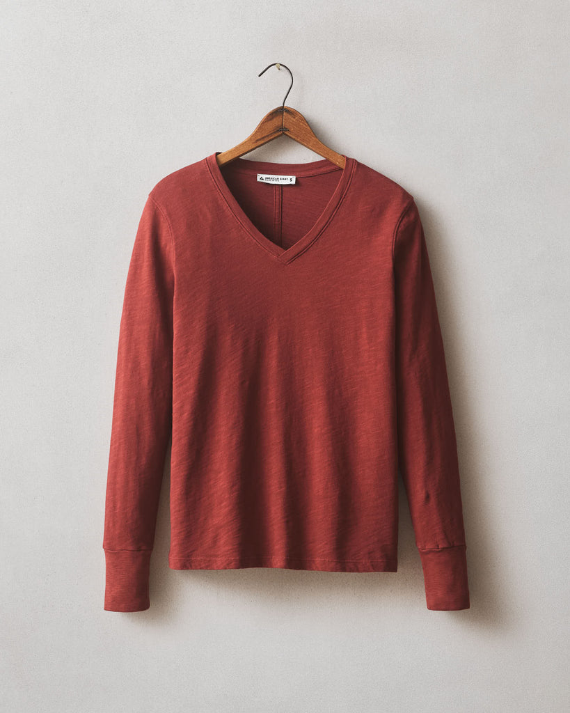 Women’s Premium Slub Long Sleeve V-Neck Tee