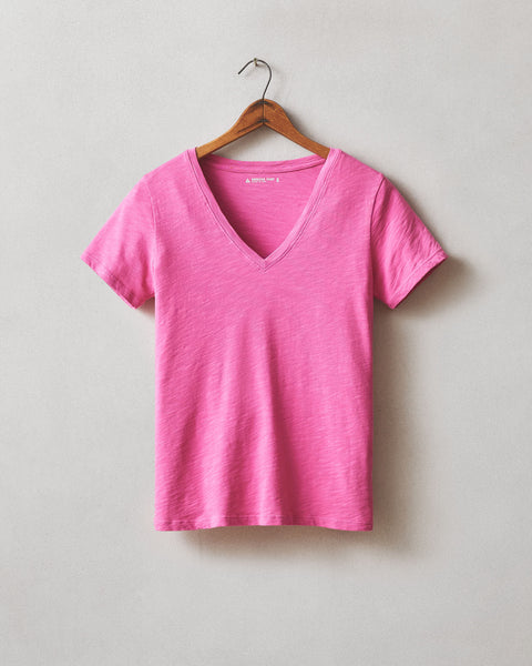 T-shirt Femme Col V Rose SO WEAR IT DECLARE IT - Taille XL, Manches Courtes, Occasion Très Bon état