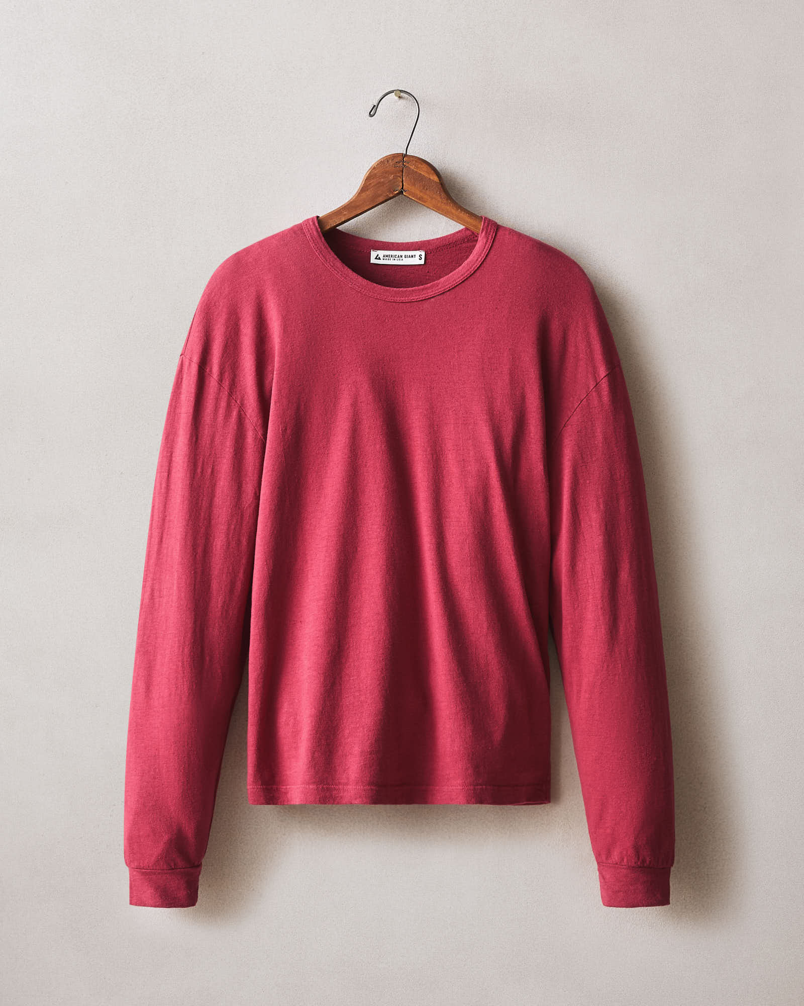 Women's Hemp Long Sleeve Crew Tee - Rio Red