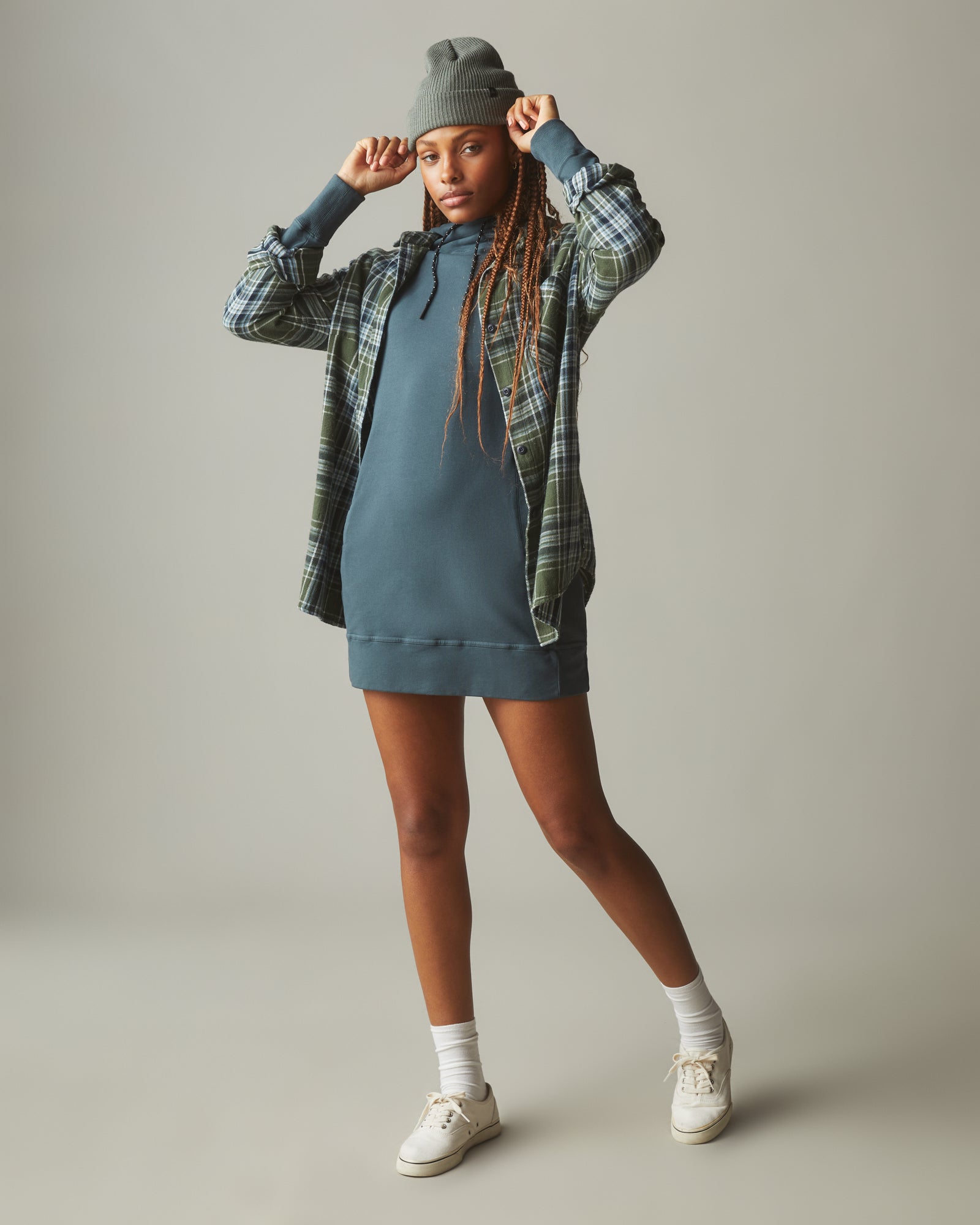 Women's Hoodie Dress - Vintage Indigo Women's Hoodie Dress - Vintage Indigo