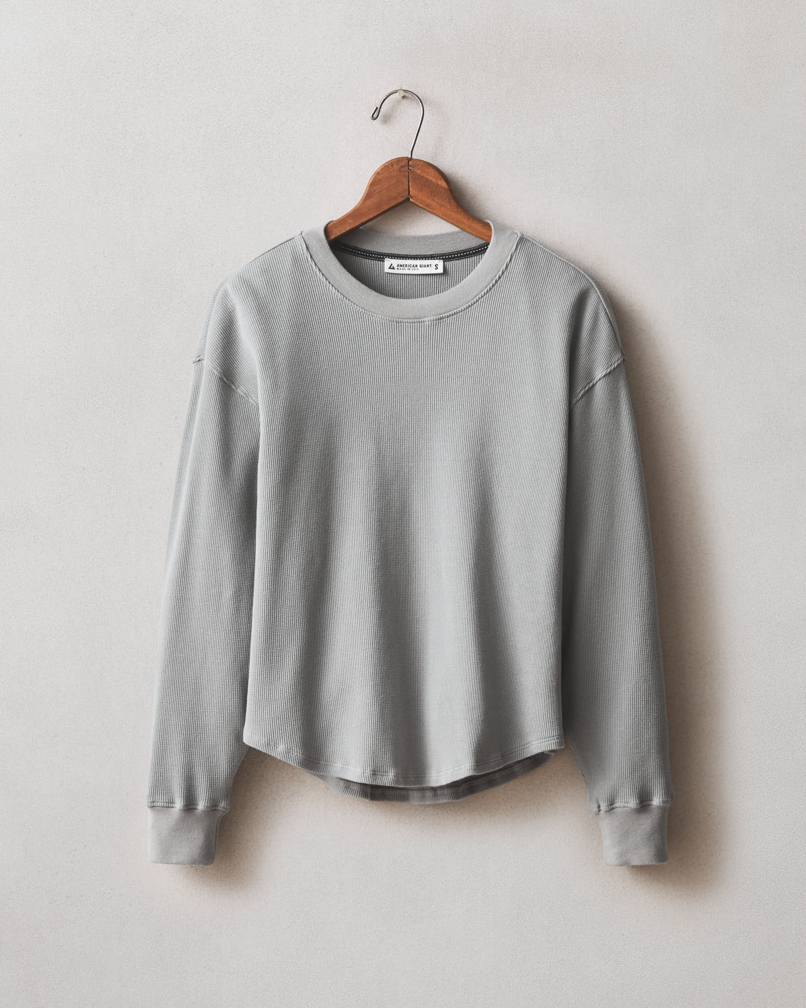 エソラ☆6ROKU THERMAL CREW NECK SL Women's Thermal Crew - Sharkskin