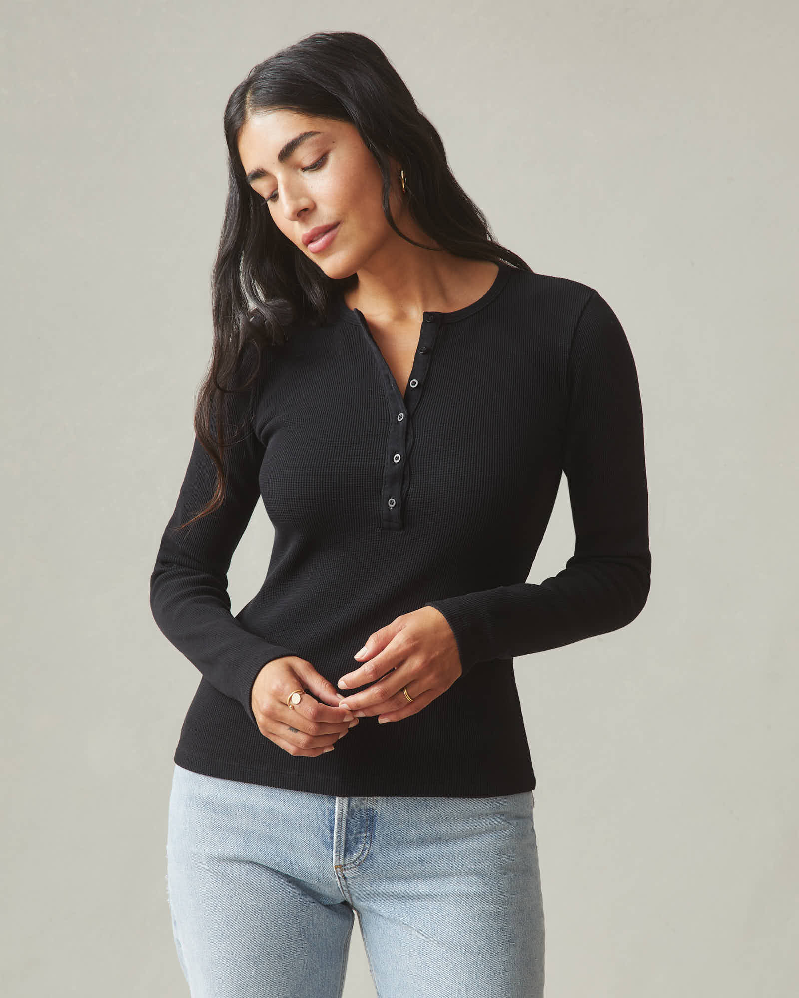 Henley thermal top on sale