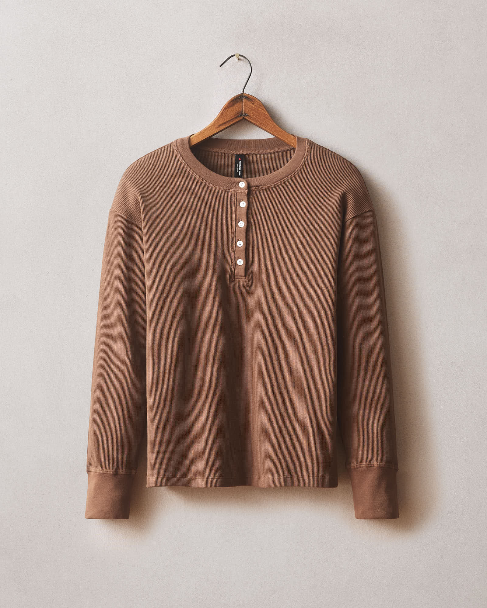 wym lidnm AZE H/S KNIT HENLEY Lサイズ　ブラウン WYM LIDNM（ウィム バイ リドム）の「AZE H/S KNIT HENLEY（ニット