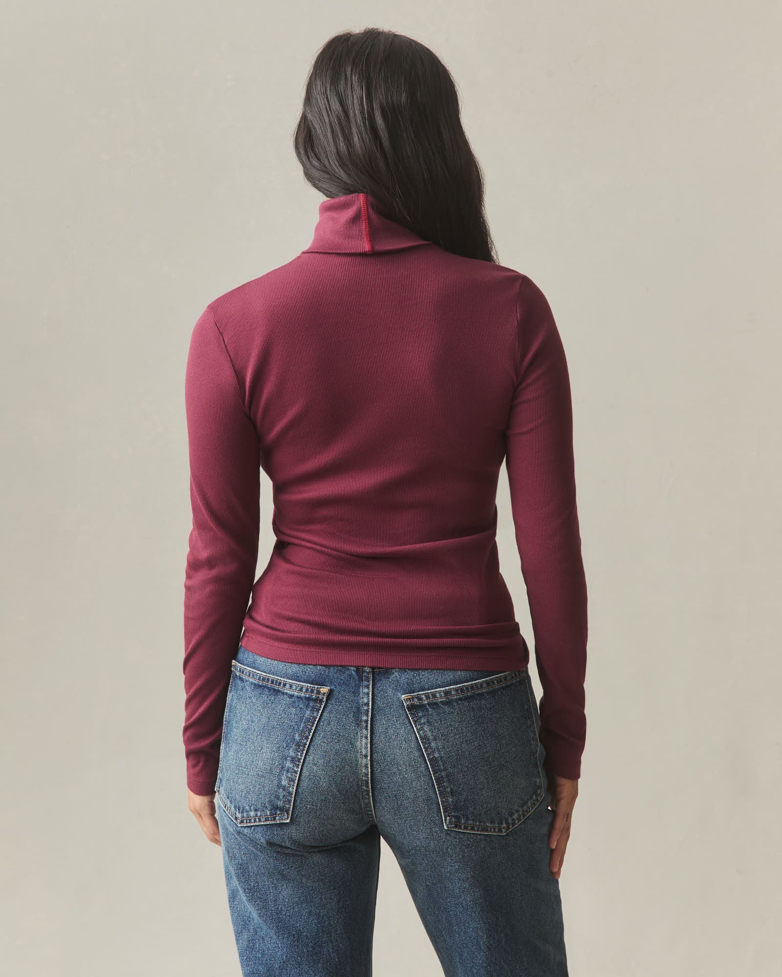 Women's Luxe Rib Turtleneck - Zinfandel