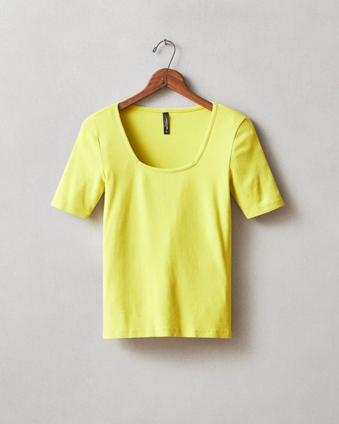 トップス Eyelet Rib Stitch Square-neck T-shirt FUMIKA UCHIDA / EYELET RIB STITCH SQUARE-NECK T-SHIRT