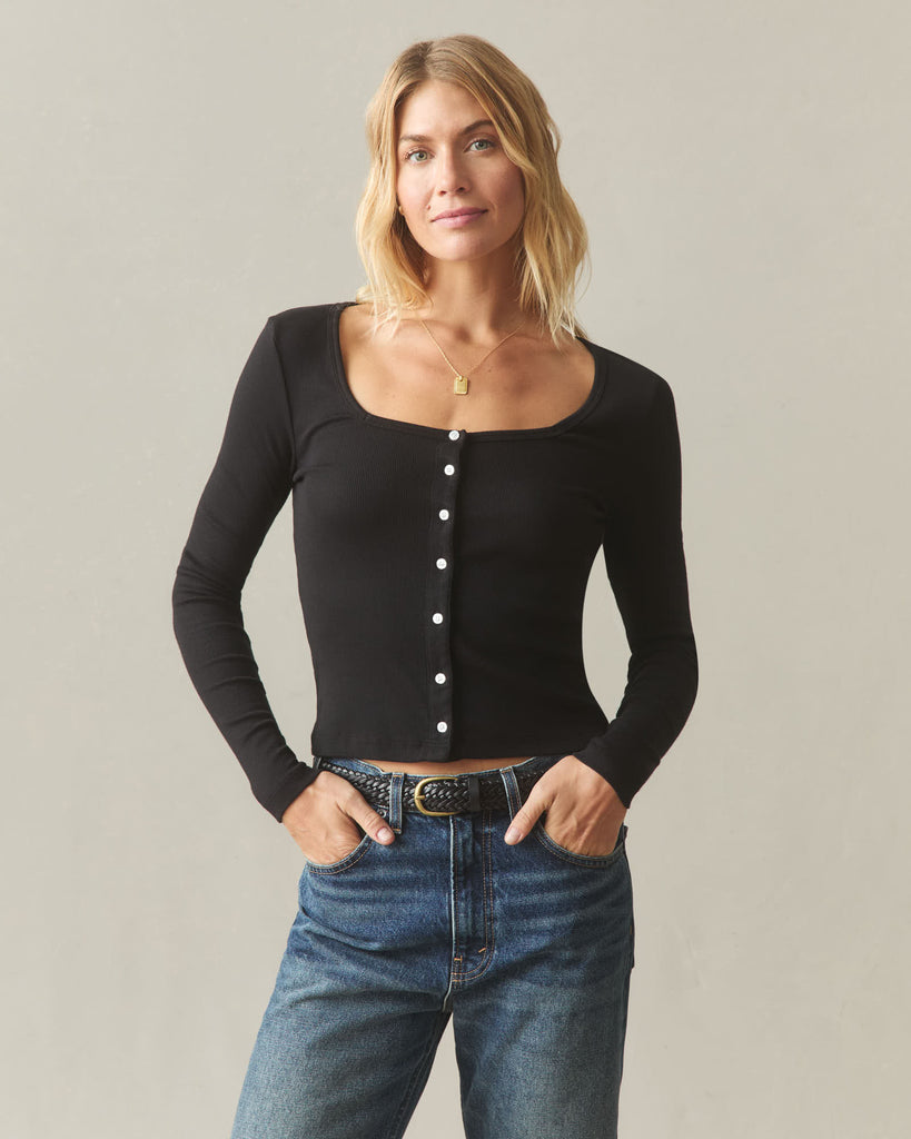 Women’s Luxe Rib Square Neck Cardigan