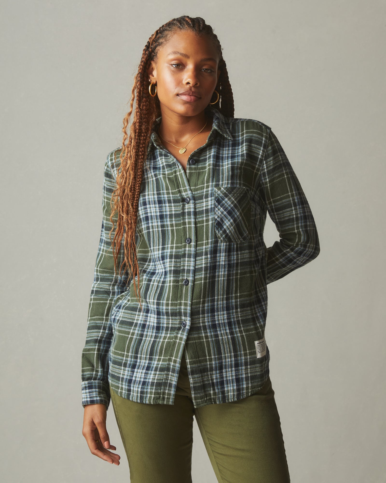 black and green flannel women's