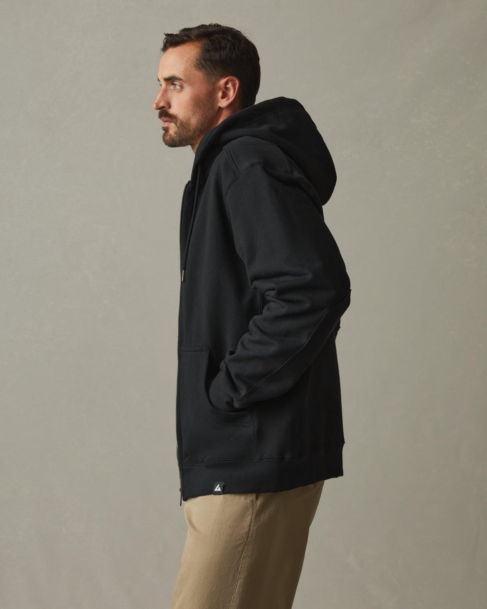 XXL Relaxed Classic Full Zip - Black by American Giant - Made in The USA