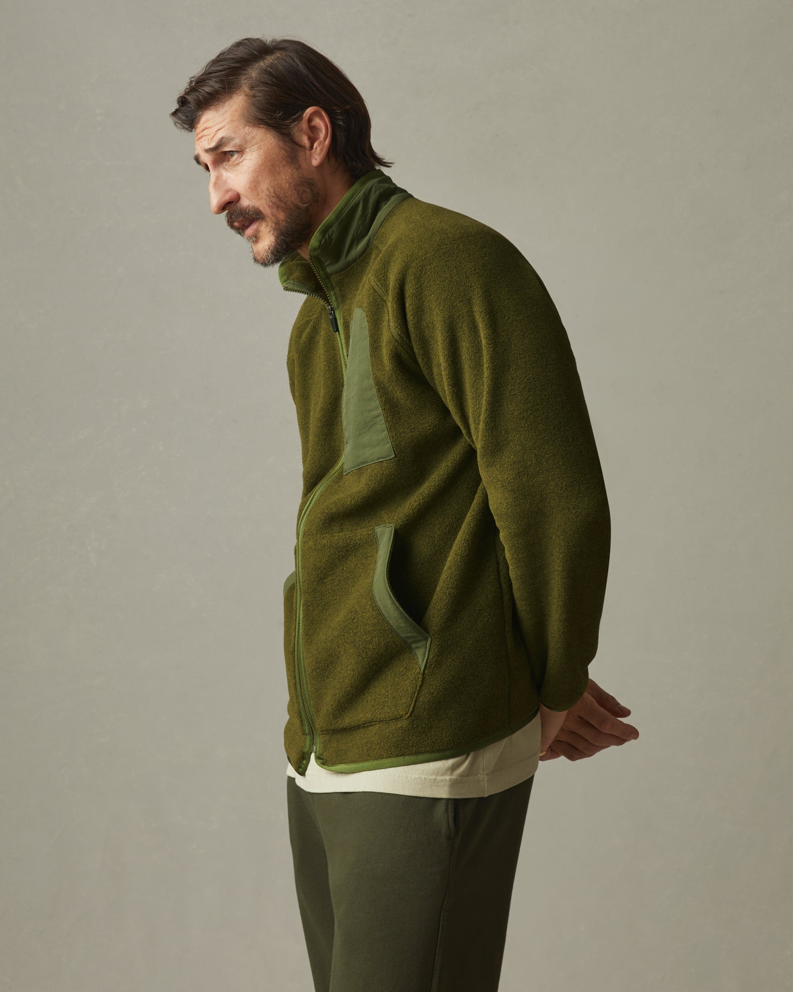 Men's Active Fleece Full Zip - Moss