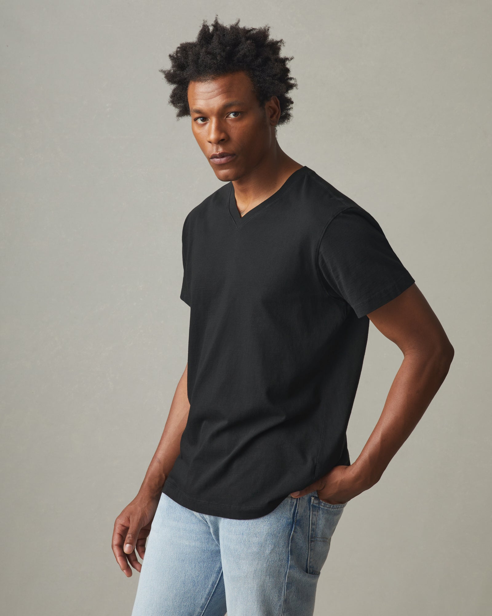 Black V Neck Tees