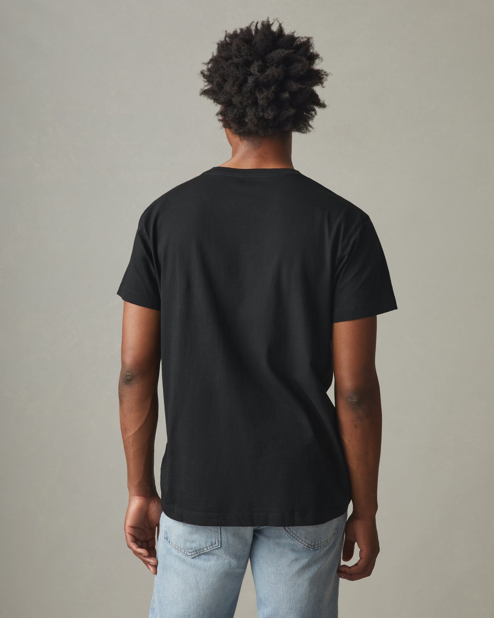 Plain black t shirt front on sale and back v neck