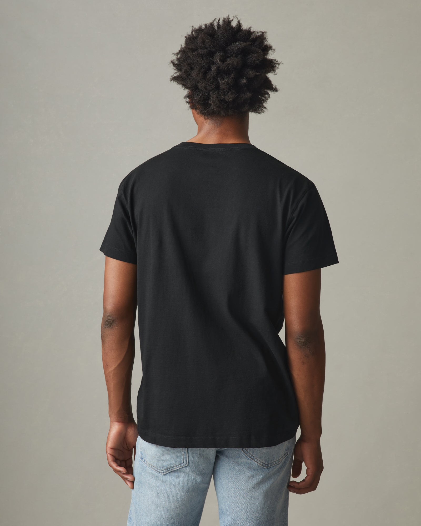 Classic Cotton V-Neck Tee - Black