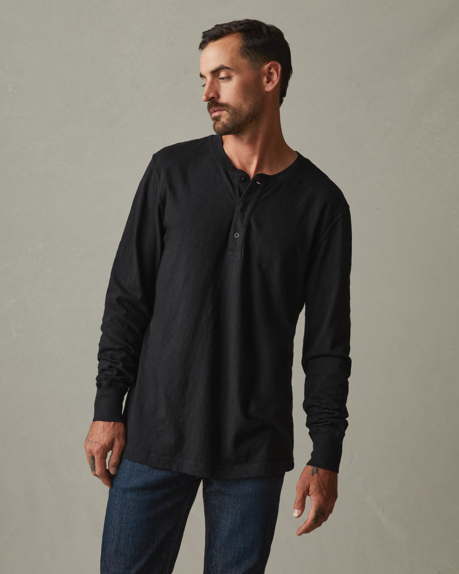 Men's 100% Cotton Casual Premium Long Sleeve 3-Button Henley Shirt at   Men’s Clothing store