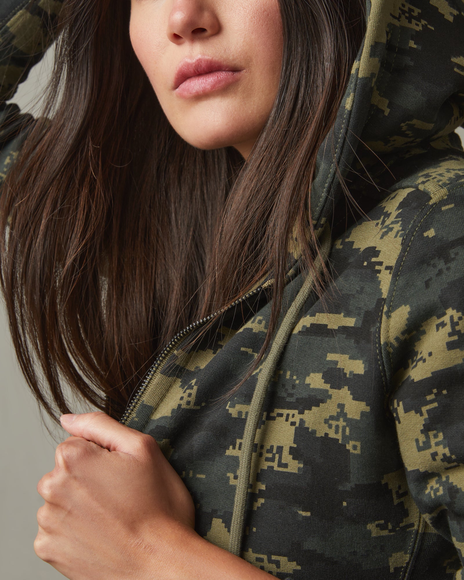 Women's Classic Full Zip - Drab Olive Digital Camo