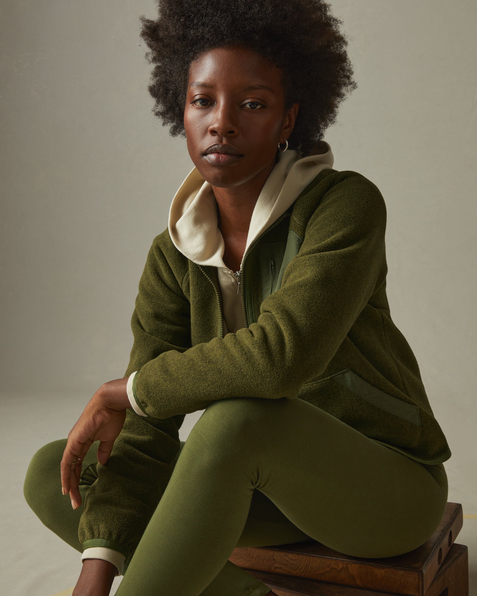 Women's Active Fleece Full Zip - Moss