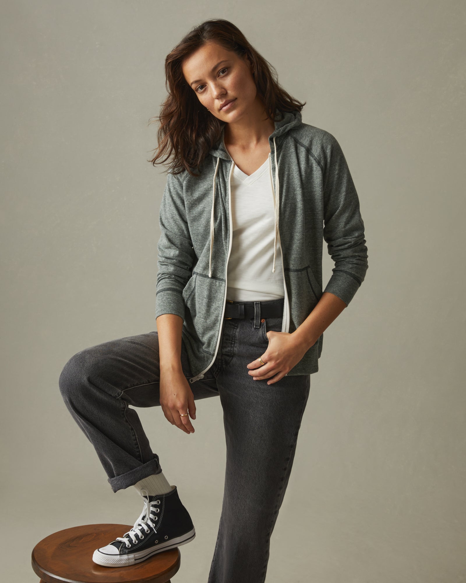 Lightweight Full Zip - Dark Forest Heather