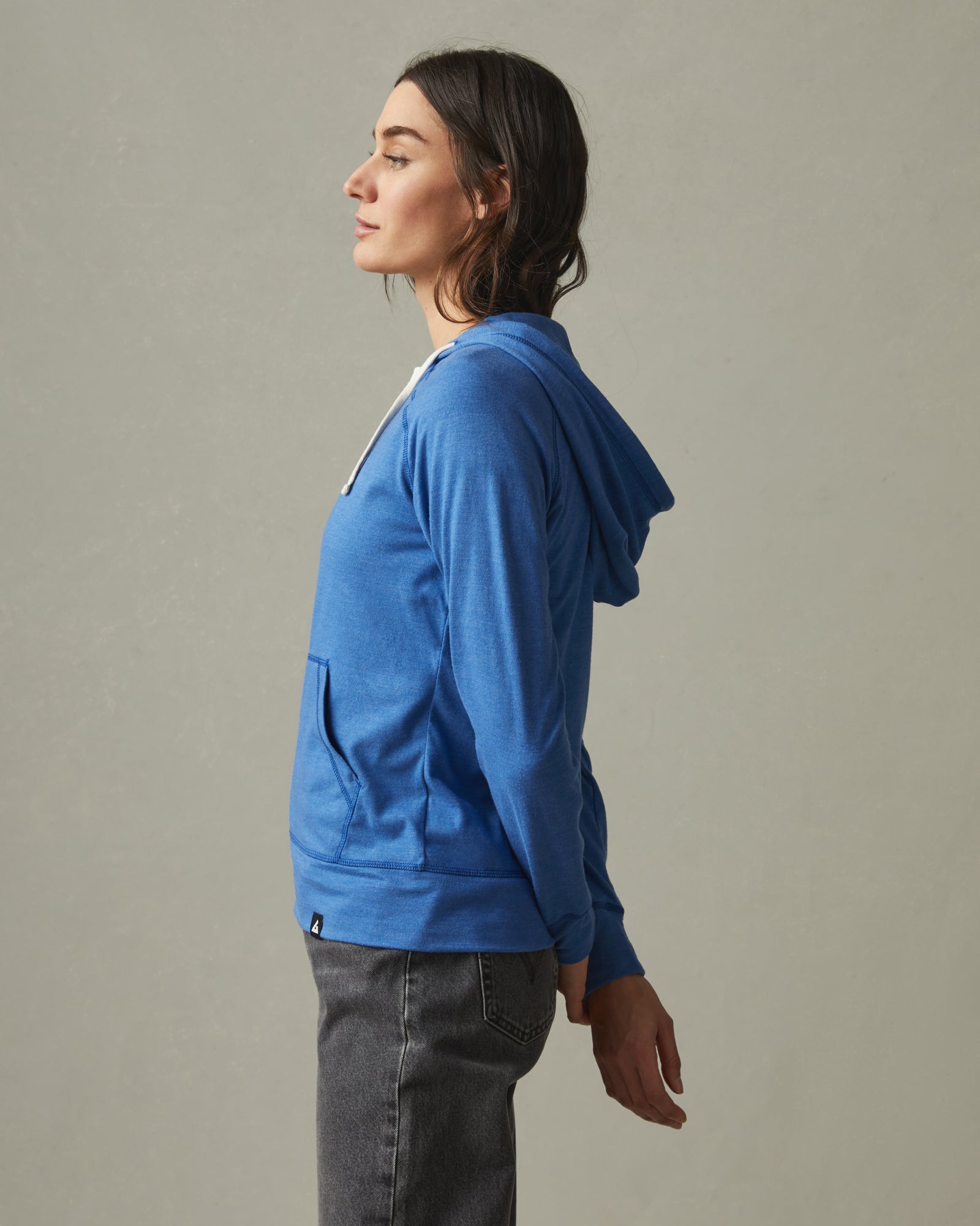 GIFTPUZZ Women's Casual Zip-Front Hoodie – Lightweight, Oversized, Long Sleeve, Blue Turtle