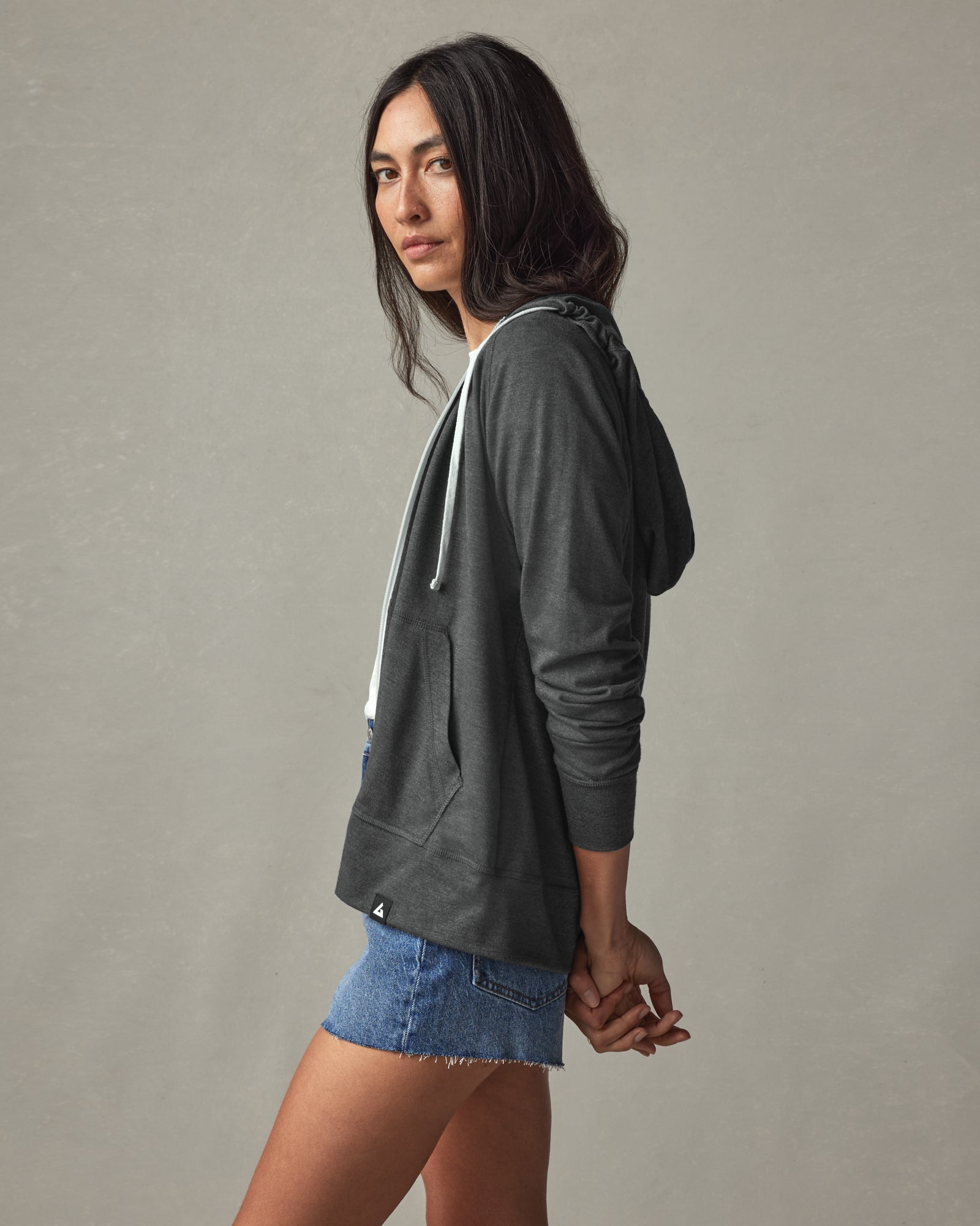 Lightweight Full Zip - Grey Ink Heather