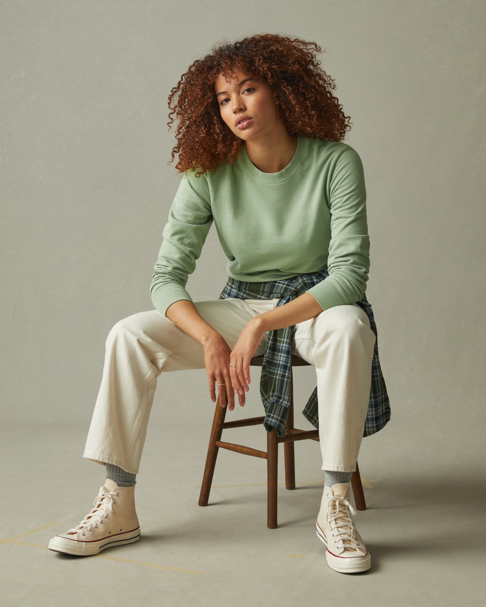 Women's French Terry Crew Sweatshirt - Forest Shade