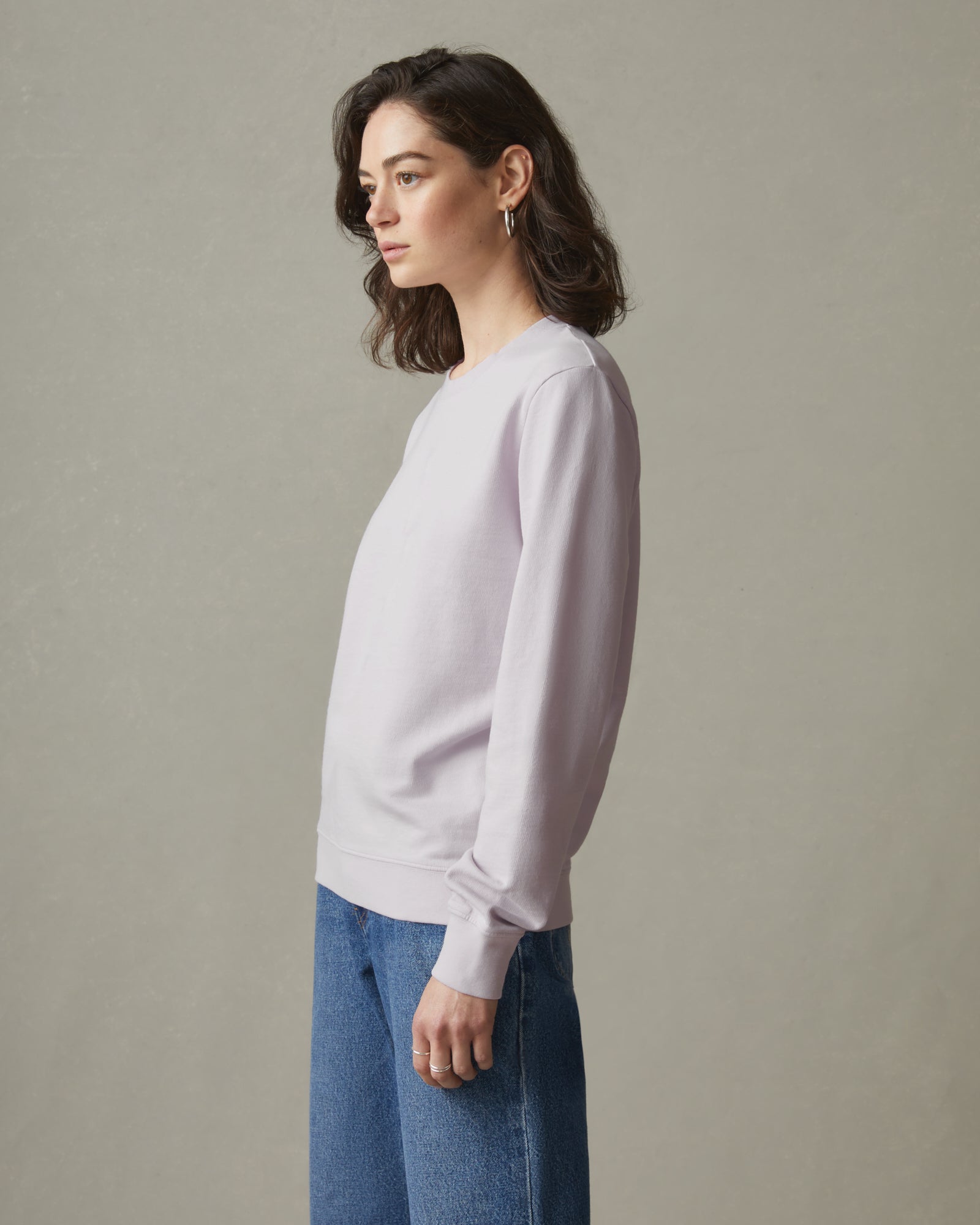 French Terry Crew Sweatshirt Mauve Mist