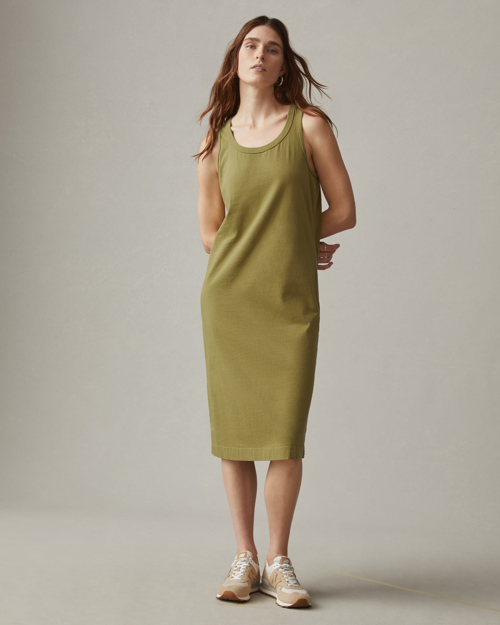 Women's Racer Tank Dress - Peat Moss M
