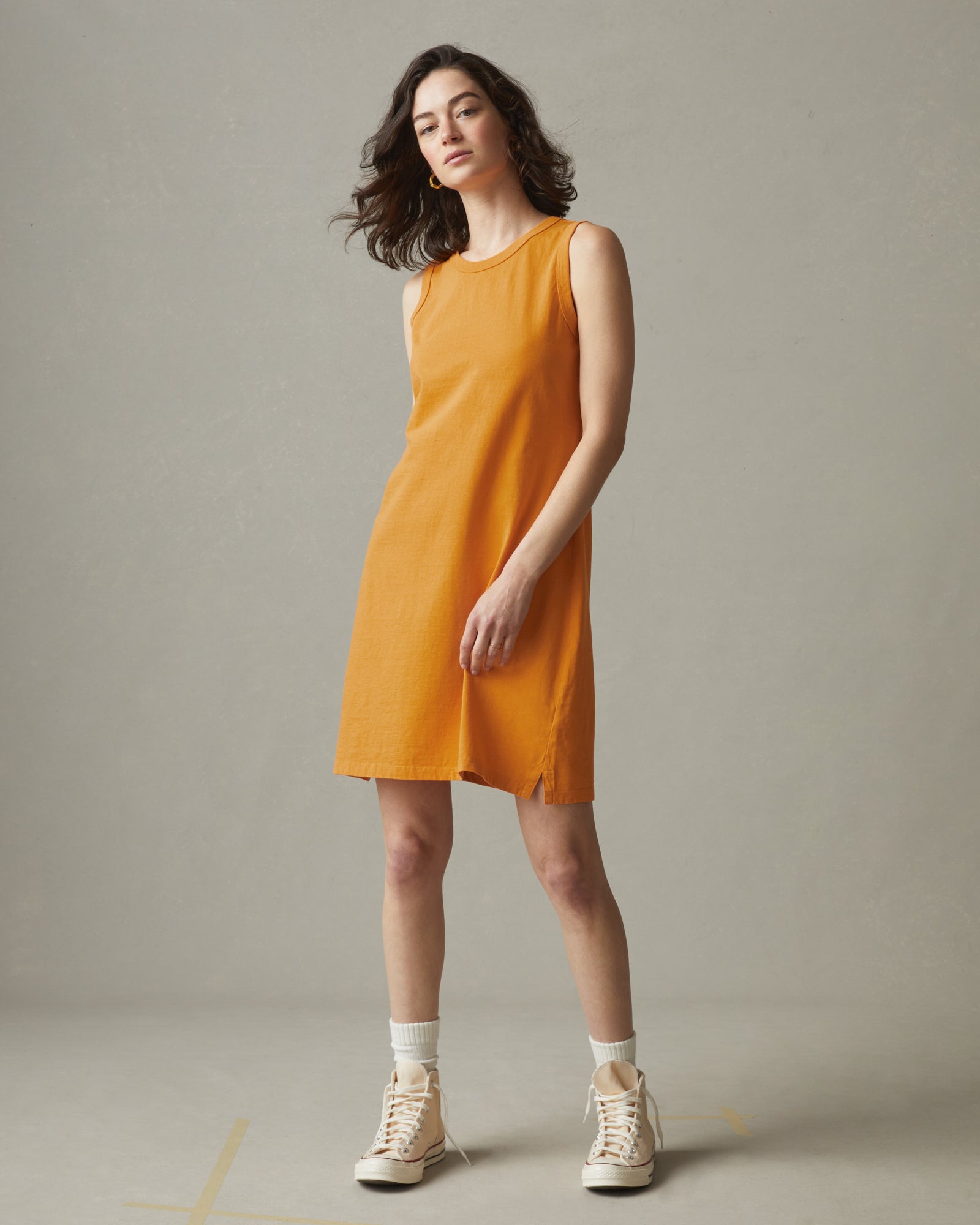 muscle shirt dress Soft-Slub Essential Easy Muscle Tee Dress Navy / Medium
