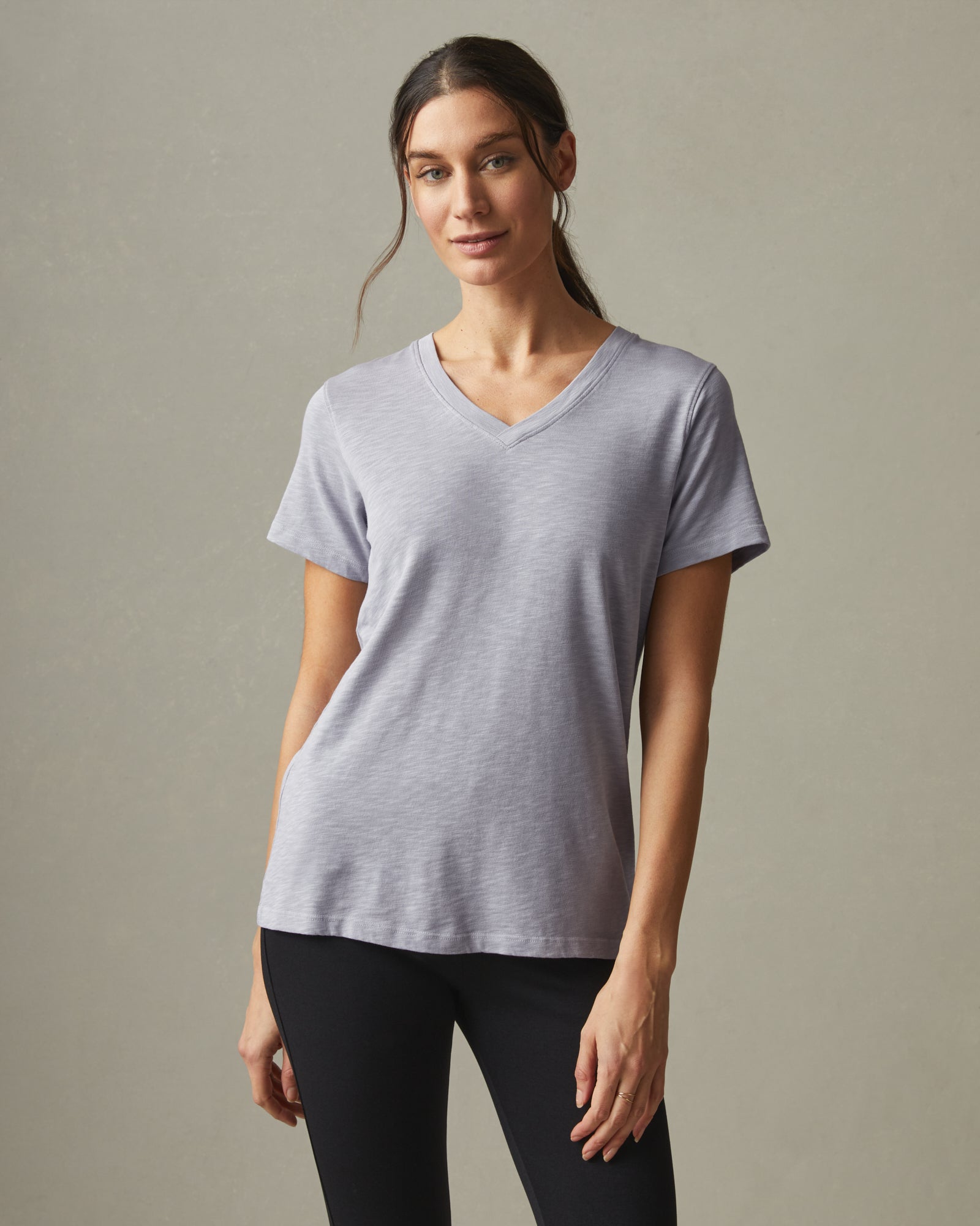 Women's Premium Slub V-Neck Tee - Grey Glass Women's Premium Slub V-Neck Tee - Grey Glass