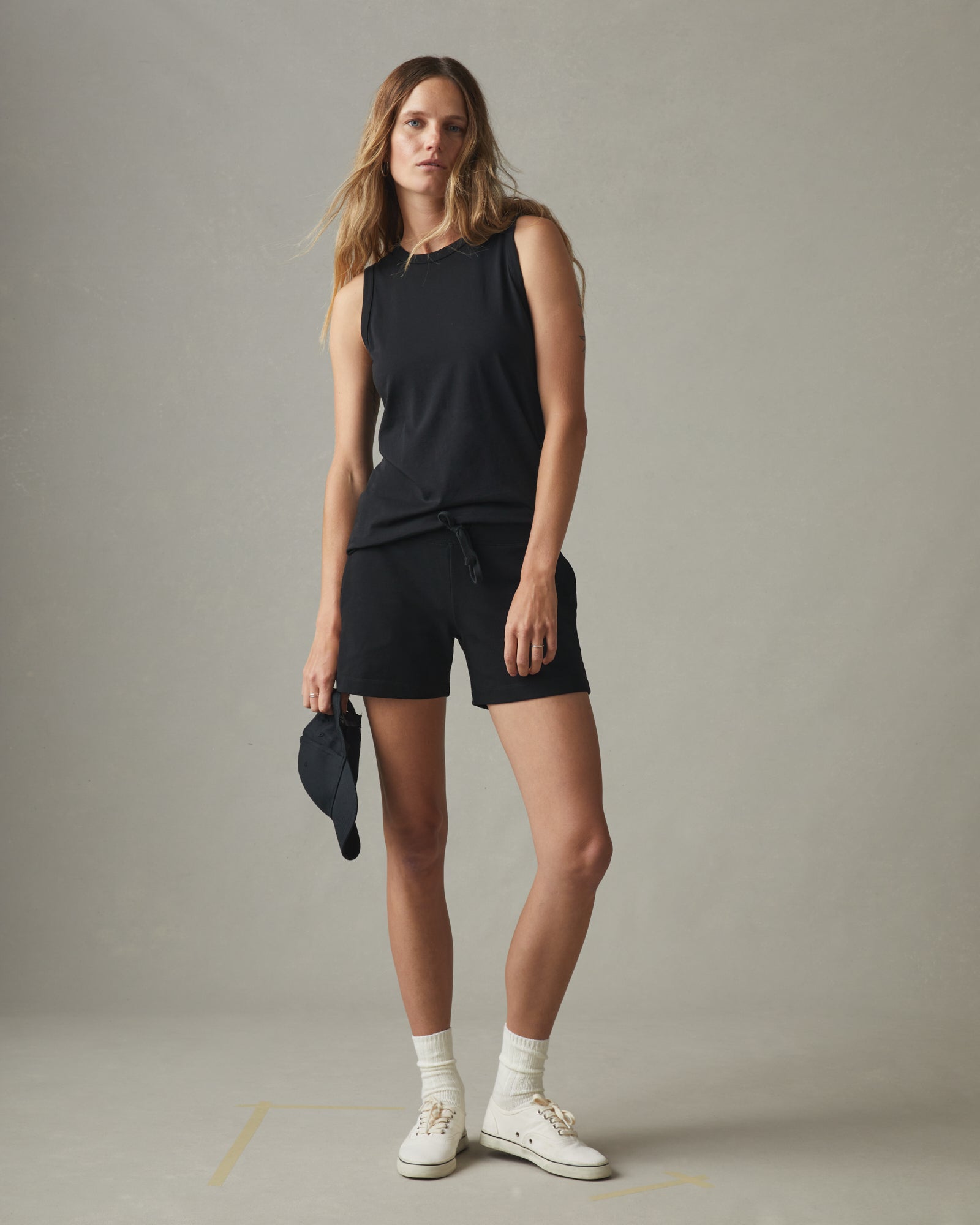 Women's Classic Cotton Muscle Tank Black - Main Image